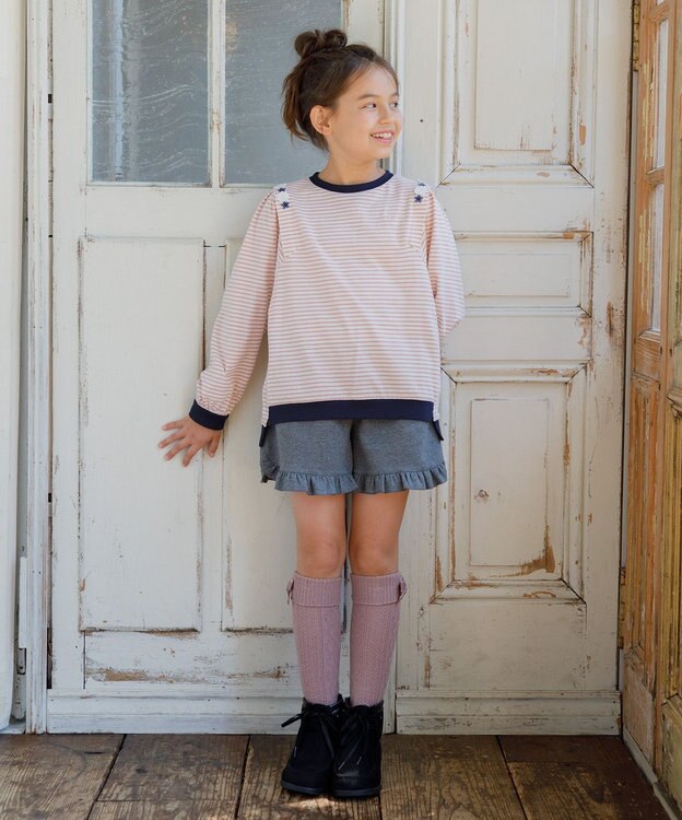 組曲 KIDS 【110-140㎝】カットショート パンツ チャコール系