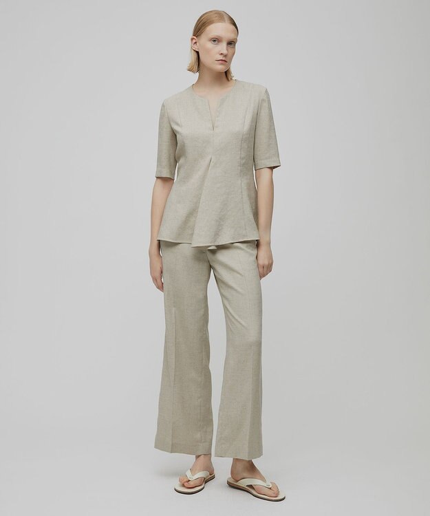 BEIGE， CAROLE / ペプラムブラウス Sand×Slate