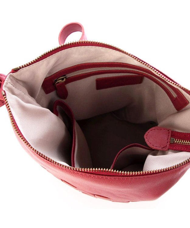 UNBILLION アトランタ ATLANTA / 牛革メッシュバケツショルダー レッド