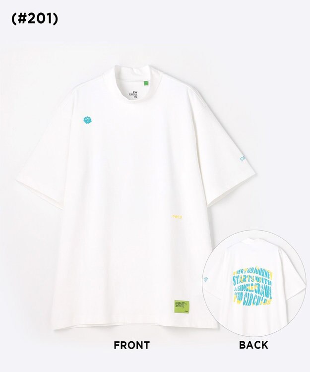 PW CIRCULUS 【MEN】POP＆WIT グラフィックモックネックT ゴルフ ホワイト系2