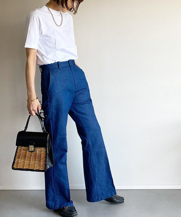 woadblue ＜坪田あさみさんコラボ＞LOTUS ロータス デニムパンツ ROYALBLUE