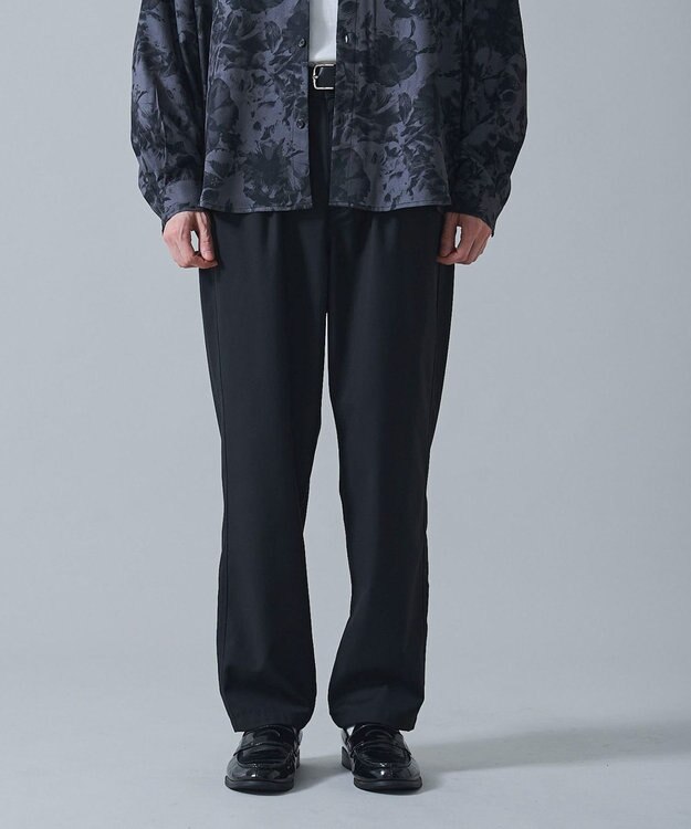 WEGO ベルト付きテーパードスラックス ブラック