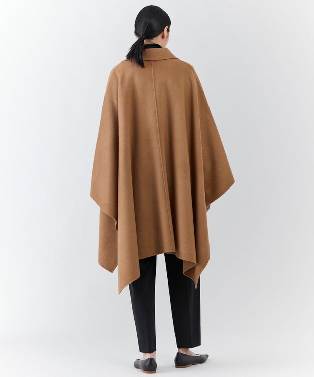 23区 【エステータ】ウールリバー ポンチョ コート キャメル