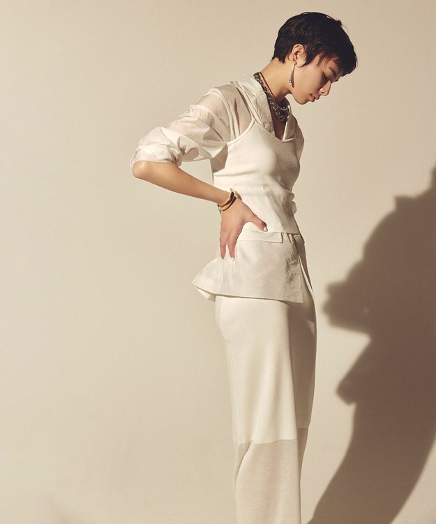 uncrave 【久慈暁子さん着用】シアーニット Iラインスカート オフ