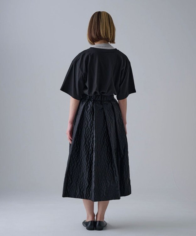 muuc 〈オープンエンド糸使用ドライタッチコットン生地〉筆記帳刺繍オーバーサイズTシャツ ブラック