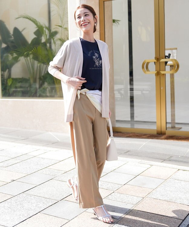 ANY SIS S エアリーストレッチ ワイドパンツ ベージュ