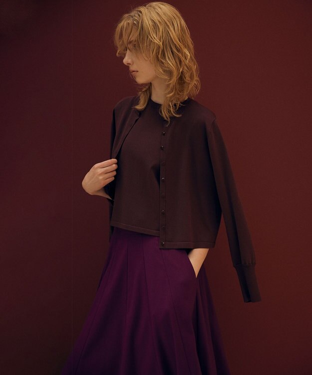 組曲 クルミボタン ニットカーディガン ブラウン系