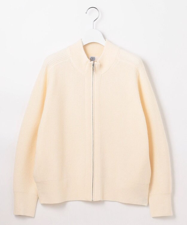 J.PRESS LADIES L 【洗える】CAT ジップアップブルゾン ニット オフ系