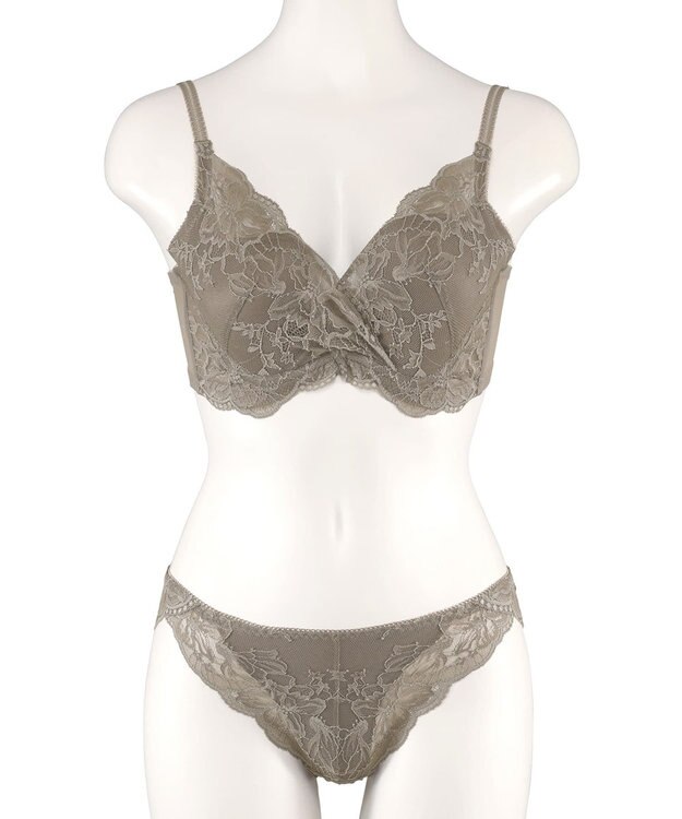 San-ai Resort（三愛水着楽園） 【新レース】カシュクール脇高ブラセット 【northerly】 チャコール