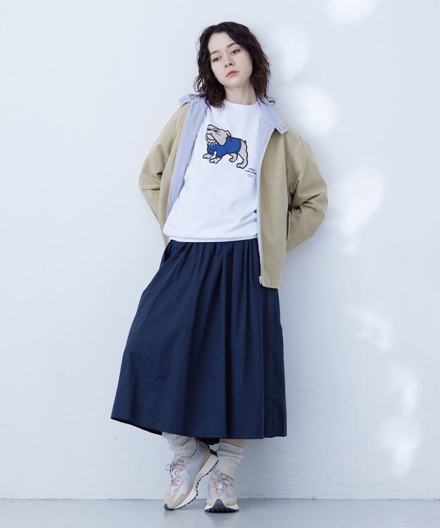 J.PRESS YORK STREET 【UNISEX】ブルドッグプリントTシャツ ホワイト系