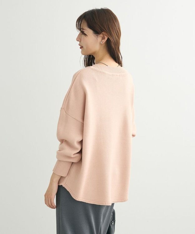 Green Parks 洗える　Ｖネックニットプルオーバー Pink