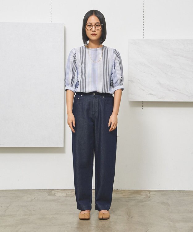 J.PRESS YORK STREET 【WOMEN】ソフトワイドデニム パンツ ネイビー系