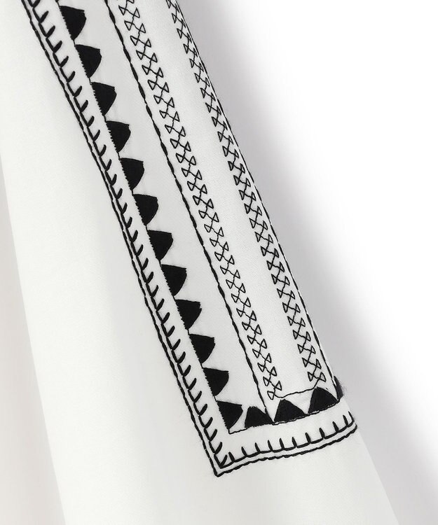 BEIGE， AXI / 刺繍ステッチ ドルマンスタンドブラウス Ecru