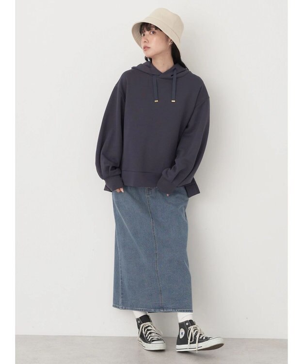 earth music&ecology ダンボールパーカー Dark Gray