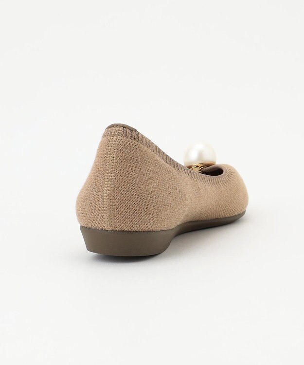 steppi 【洗える/防臭】パール付 メリノウール ポインテッドパンプス ベージュ