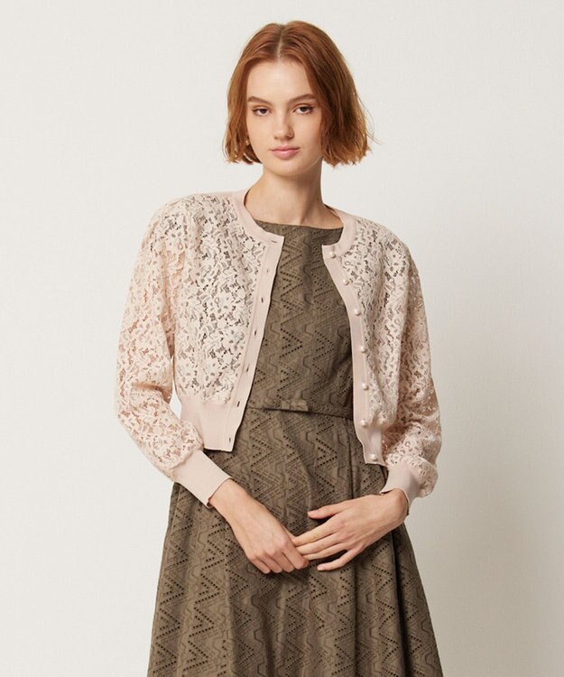 TOCCA 【洗える！】GENIUS OF LACE カーディガン ピンク系