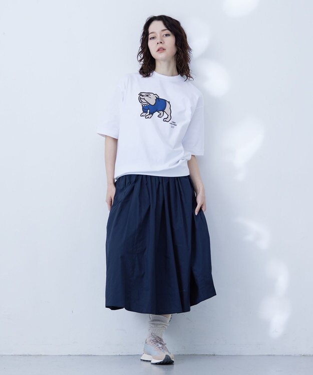 J.PRESS YORK STREET 【UNISEX】ブルドッグプリントTシャツ ホワイト系