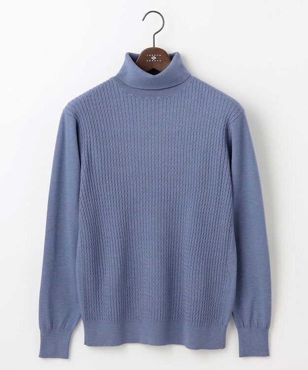 JOSEPH ABBOUD 【洗える/チクチクしない/3シーズン対応】SNOWY タートルネック ニット サックスブルー系