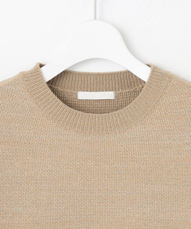 自由区 【洗える】シャイニーツイードプルオーバー ニット ベージュ