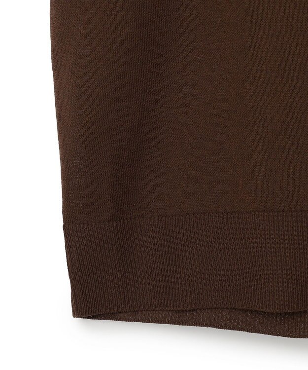 UNFILO シアーフォルムニット キーネックカーディガン ブラウン