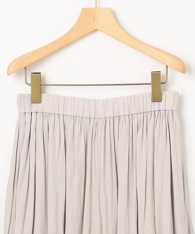 組曲 【新色追加・ウエスト調整可】ギャザーライトデシン パンツ ベージュ系