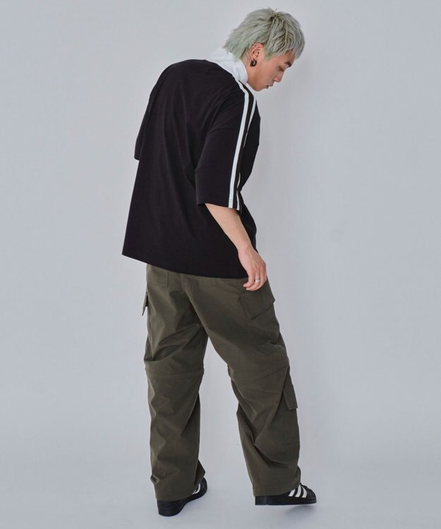 WEGO 【ユニセックス着用ITEM/MLサイズ展開】ヘビーウェイトハーフジップT（SS） ブラック