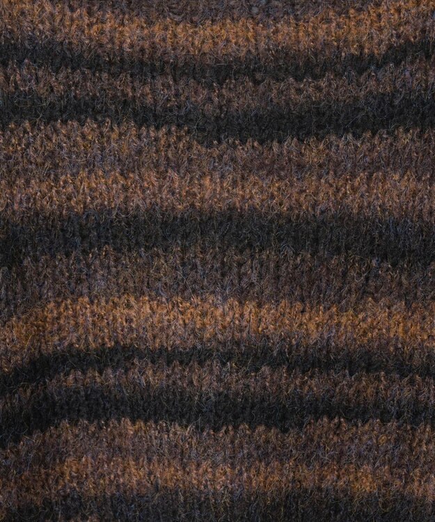 WEGO 段染めボーダーモヘアライクニット ブラウン