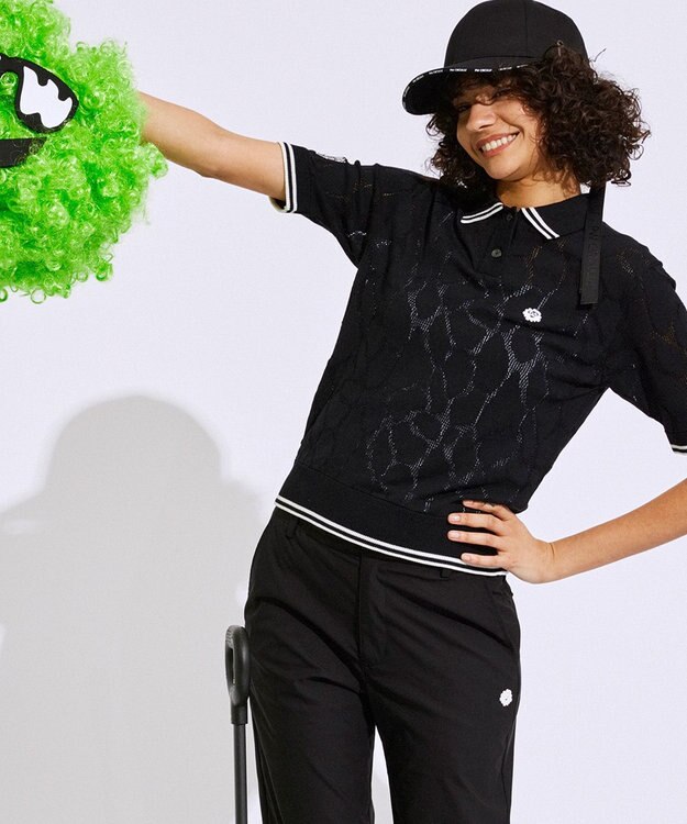 PW CIRCULUS 【WOMEN】ジラフニットポロ ゴルフウェア レディース ブラック系