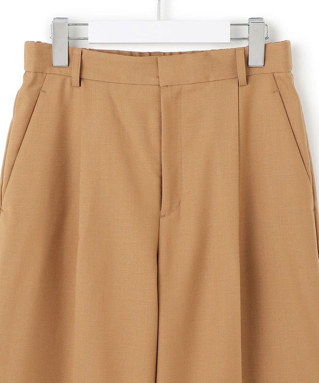 23区 S 【滝沢眞規子さん着用/CanCam11月号掲載】ナチュラルストレッチサキソニー タック ワイド パンツ キャメル系