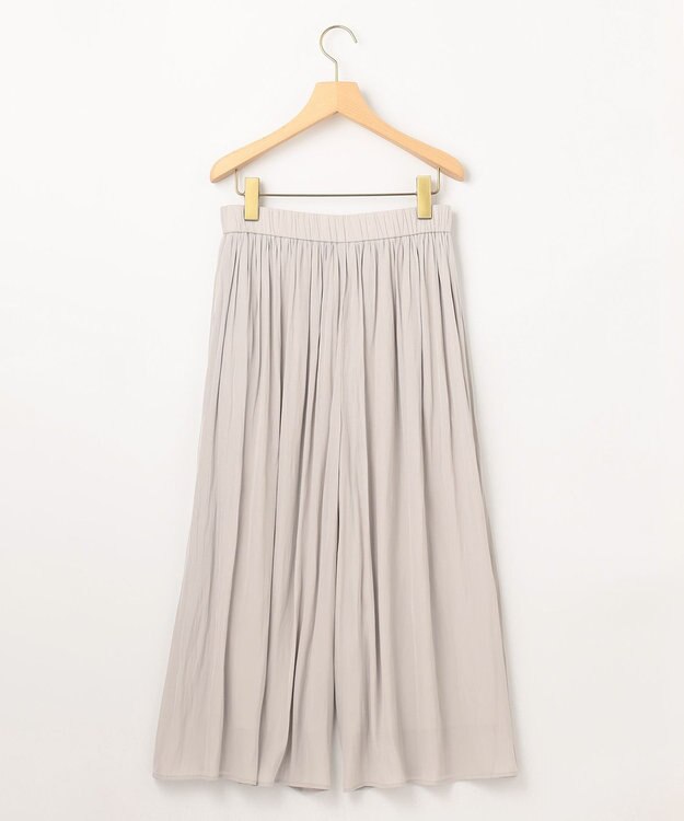 組曲 【新色追加・ウエスト調整可】ギャザーライトデシン パンツ ベージュ系