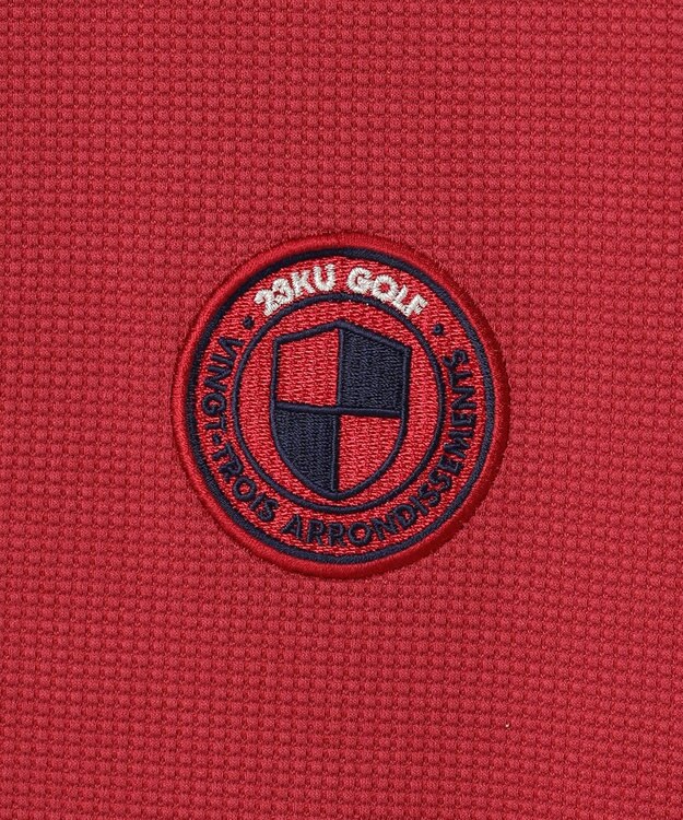 23区GOLF 【WOMEN】スクエアカノコ 長袖 ポロシャツ ワイン系