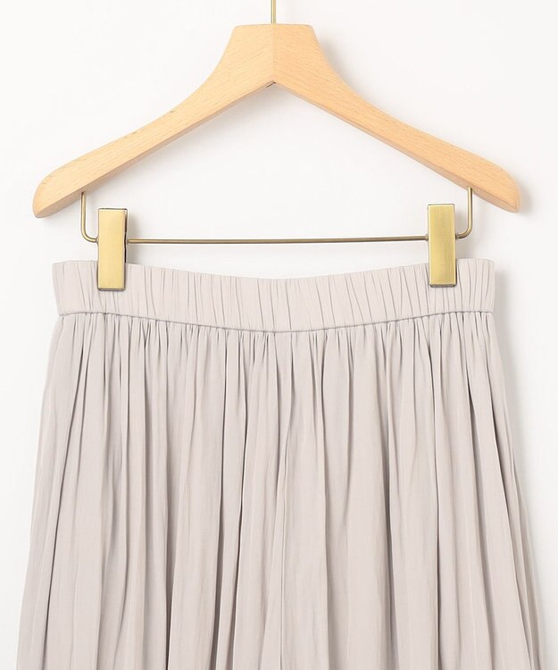 組曲 【新色追加・ウエスト調整可】ギャザーライトデシン パンツ ベージュ系