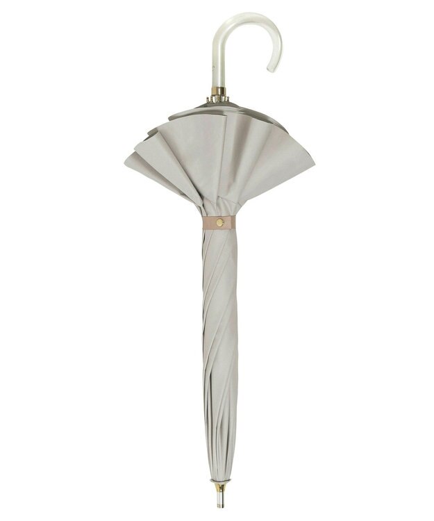 MOONBAT 【一級遮光日傘】LANVIN en Bleu (ランバン オン ブルー)  長傘 フレアフリル 遮光 遮熱 UV キャメル