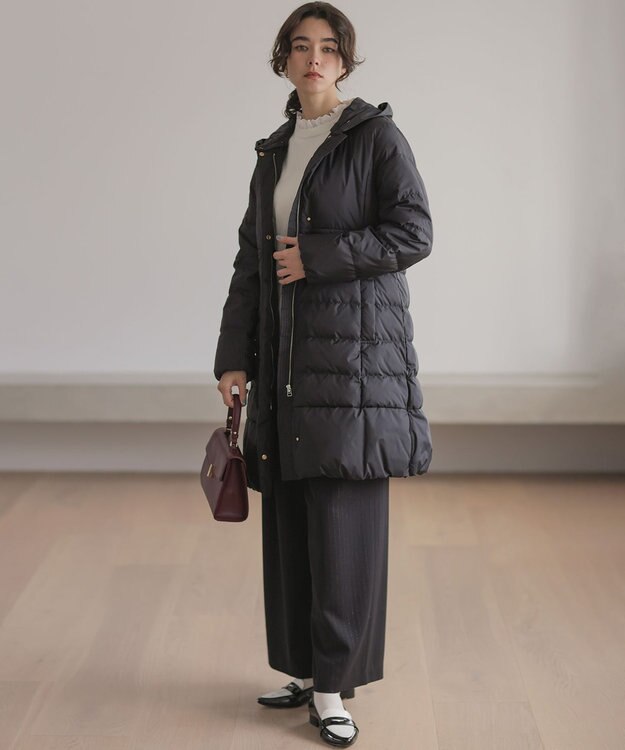 組曲 ライトタフタロング ダウン ブラック系