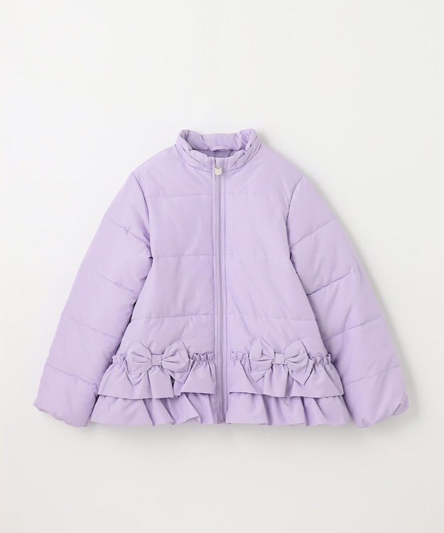 ANY KIDS 【洗濯機OK】中綿リボンコート ラベンダー