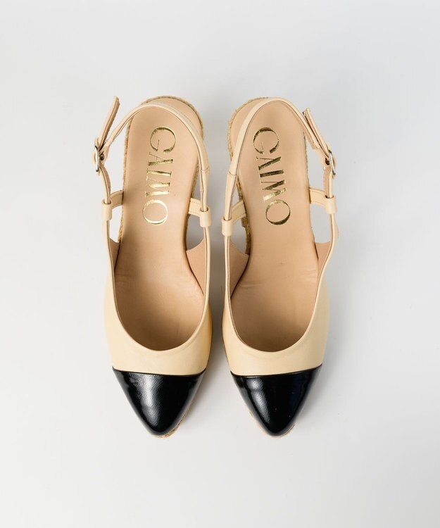 gaimo 【GAIMO/ガイモ】バックストラップウエッジパンプ/VELIA ブラックタン