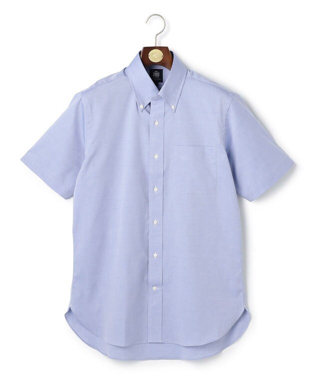 J.PRESS MEN 【PREMIUM PLEATS / 形態安定】ピンオックス 半袖シャツ / B.D. ダルブルー系