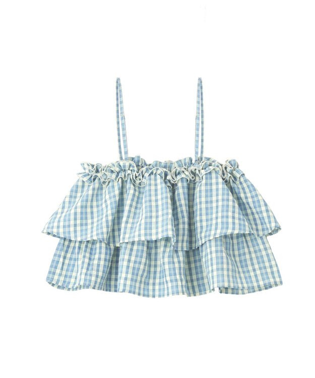 earth music&ecology 【予約】アソートチェックティアードビスチェ チェックサックス