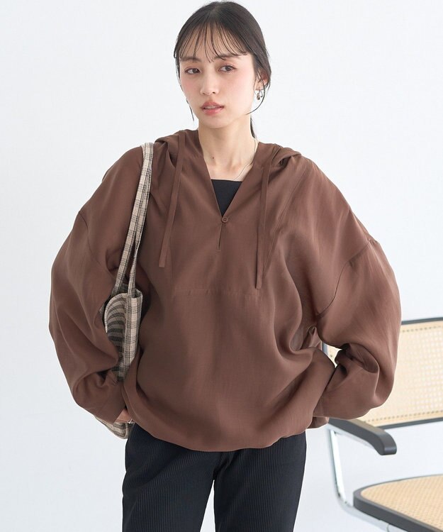 earth music&ecology アノラックフーディ Brown