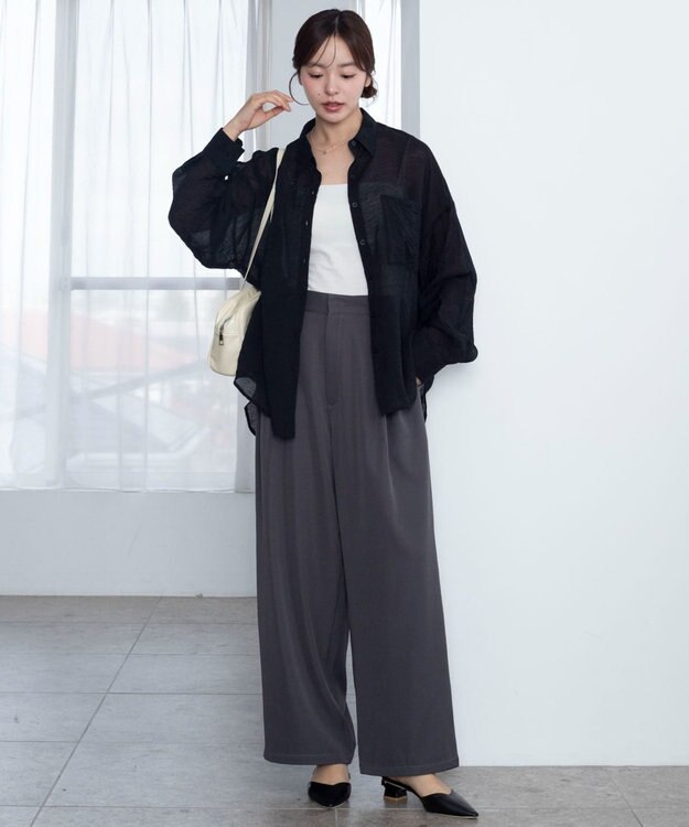 WEGO 【2026年春夏新作】シアーシャツ ブラック