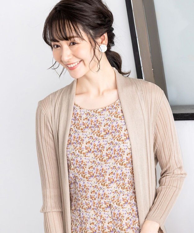 Tiaclasse L 【UVケア・接触冷感】さらっと羽織れる膝丈ロングトッパーガーディガン ベージュ