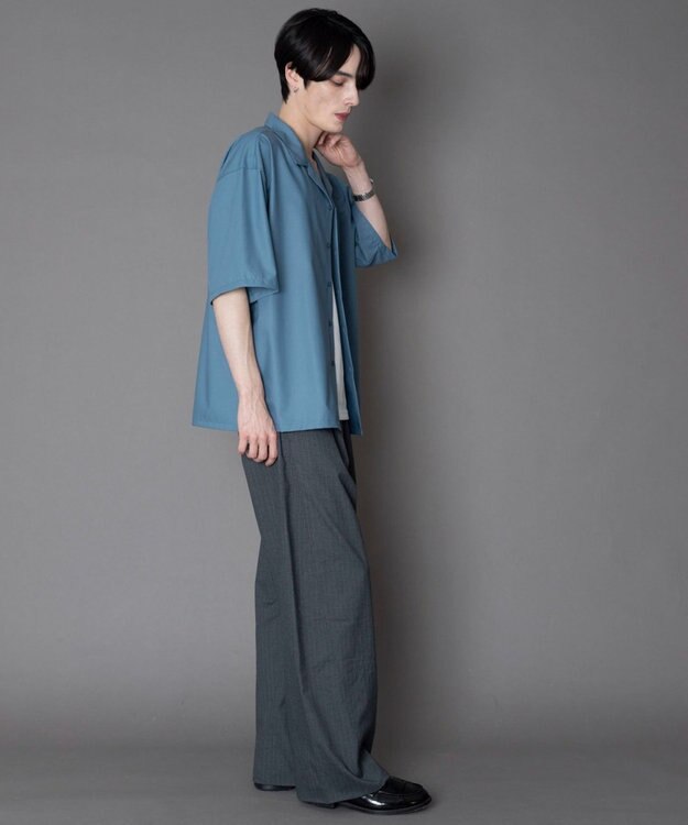 WEGO 【セットアップ対応】TRオープンカラーシャツ（SS） サックス