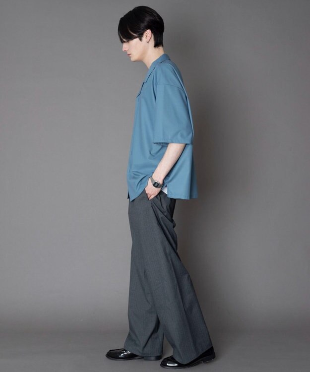 WEGO 【セットアップ対応】TRオープンカラーシャツ（SS） サックス