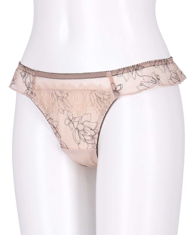 AMPHI Ｔバックショーツ 【BRAGENIC ブラジェニック 盛り胸タイプ】 BMI446とペア アウターにひびきにくい(後ろ裾) ソング ショーツ PMI546 アンフィ／ワコール ピーチ