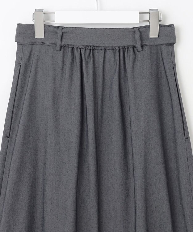 自由区 【カタログ掲載・接触冷感・UVカット・洗える】デニムライクボトムフレア スカート インディゴ