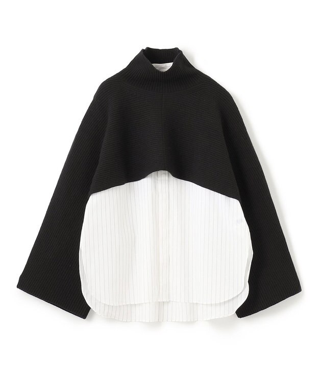 JOSEPH ポプリンシャツ×ニットスカーフ Black