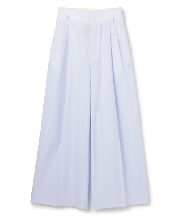 uncrave コットンクロスストライプ ワイドトラウザー サックスストライプ