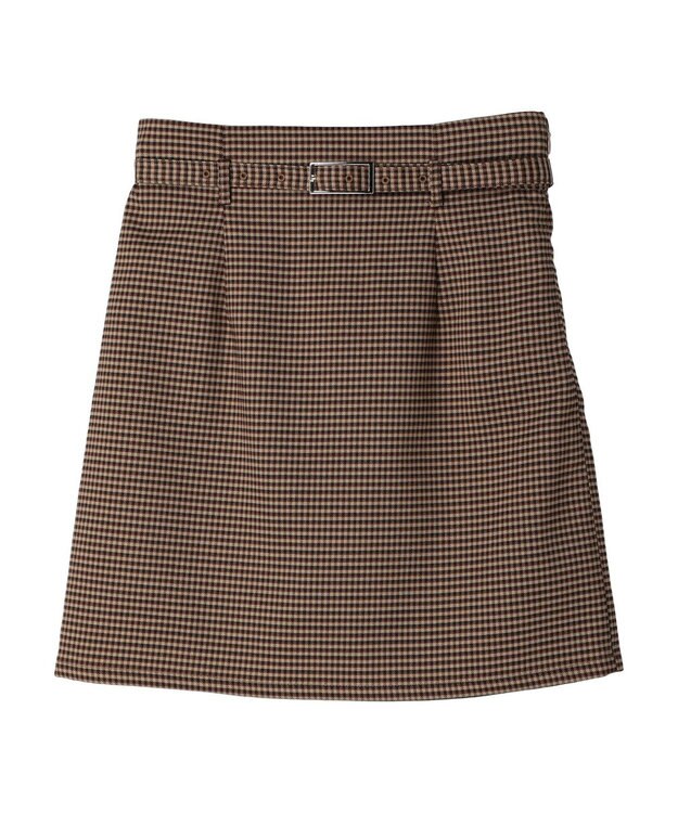 earth music&ecology チェックミニスカート Brown
