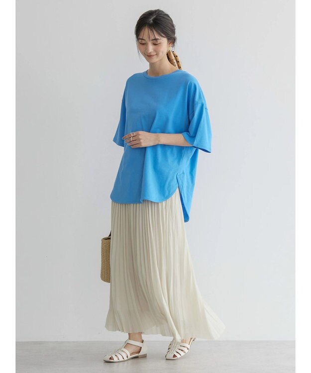 AMERICAN HOLIC 抗菌防臭ラウンドテールカットプルオーバー Blue