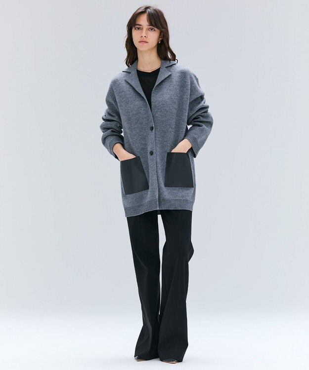 BEIGE， 【洗える】DELANO / ハイストレッチフレアパンツ Black